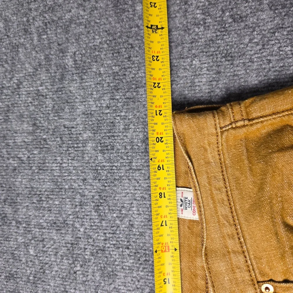 Levis 501 Original Fit Jeans Mens 42x34 Brown White Oak Cone Denim Button Fly